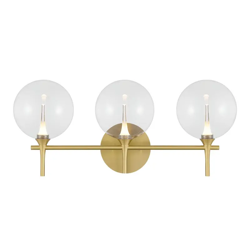 Three Light Vanity Gold