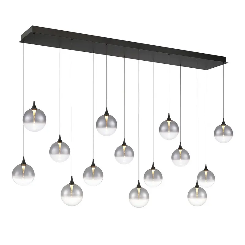 14 Light Chandelier Black