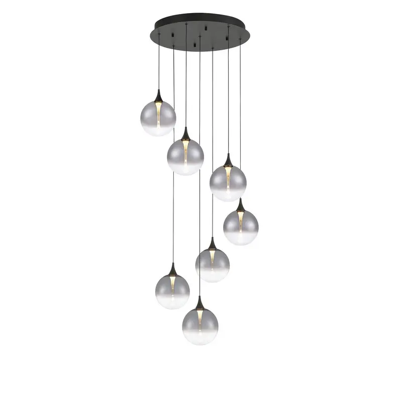 Seven Light Chandelier Black