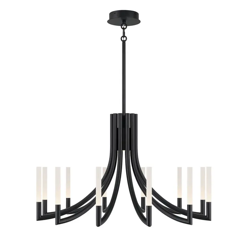 12 Light Chandelier Black