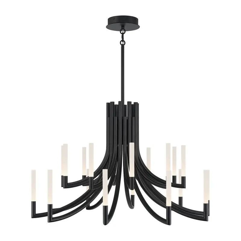 20 Light Chandelier Black