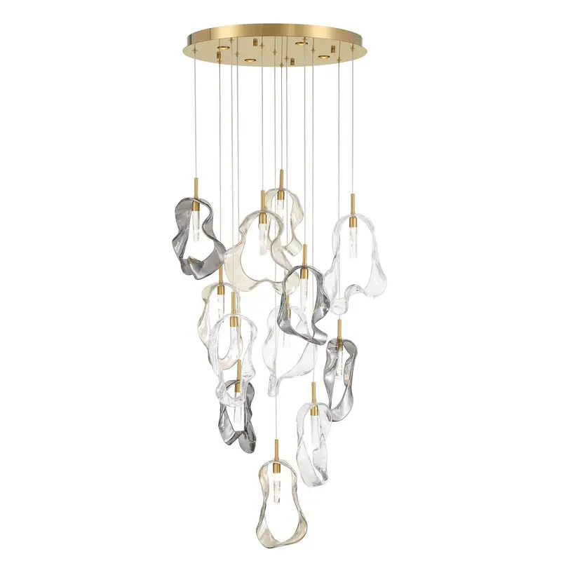 16 Light Chandelier Gold