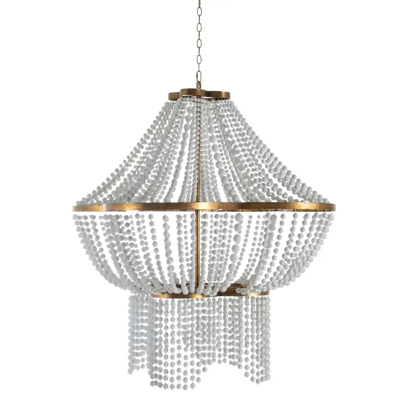 Annabelle Four Light Chandelier Antique White/Gilded Gold