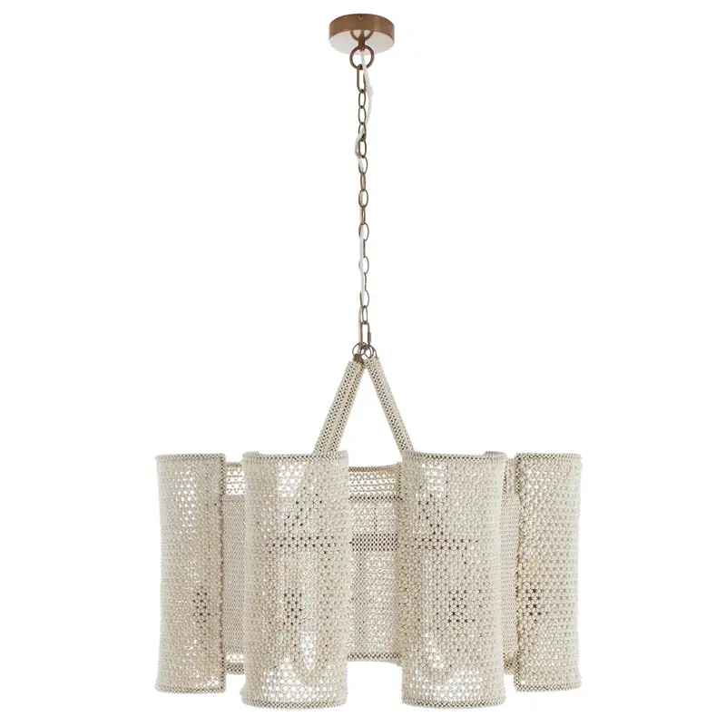 Teagan Seven Light Chandelier Winter White/Natural
