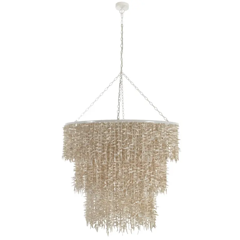 Victoria Seven Light Chandelier Winter White/Natural
