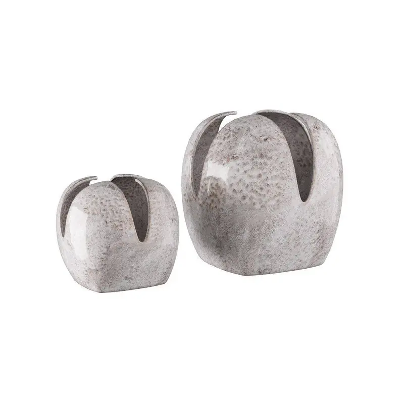 Amal Vases, Set of 2 Harbor Gray