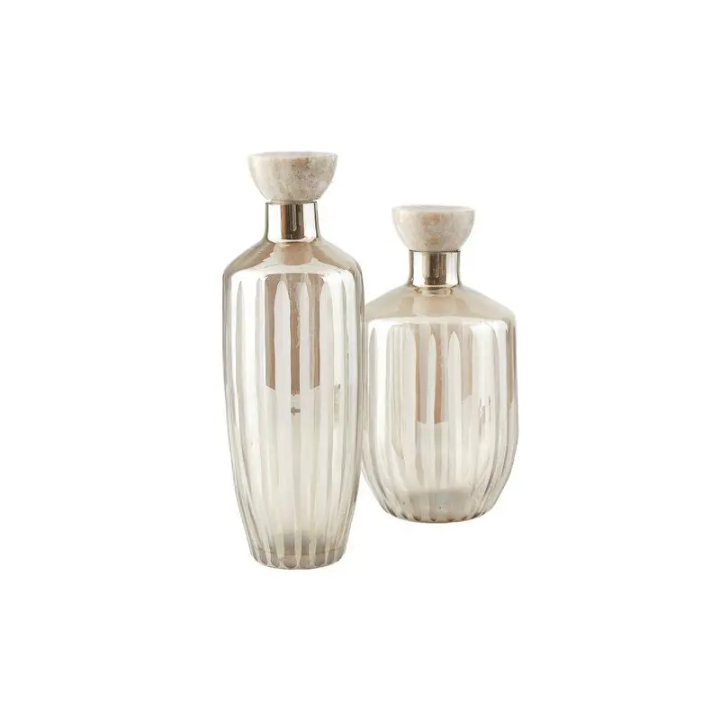 Arielle Decanters, Set of 2 Smoke Luster