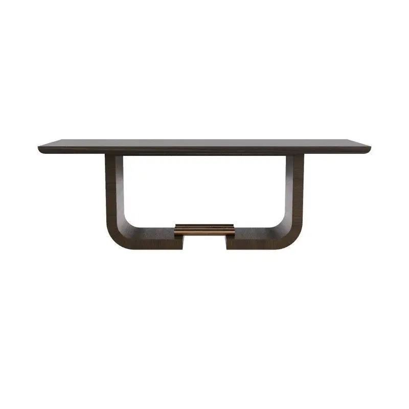 Ralston Dining Table Ebony Acacia Veneer/Antique Brass