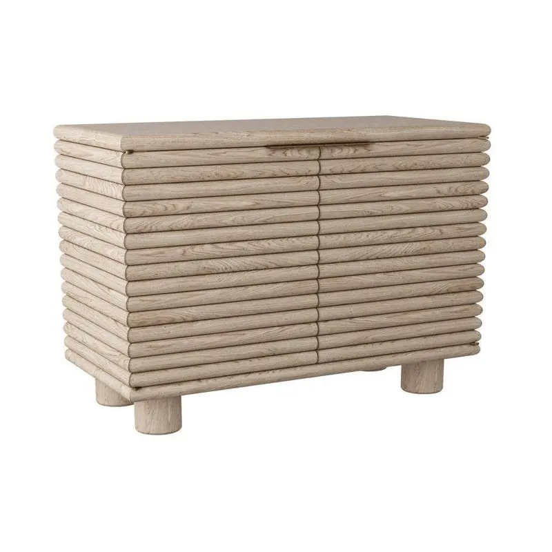 Seine Cabinet Smoke Oak Veneer/Antique Brass