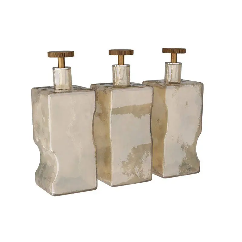 Zerdomo Decanters, Set of 3 Smoke Luster