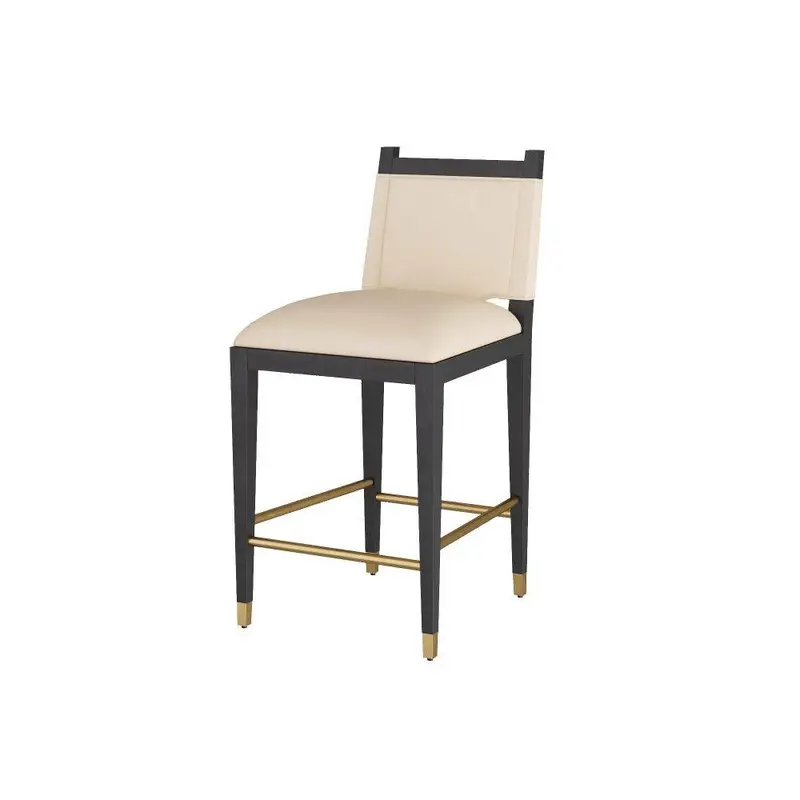 Burdock Counter Stool Ivory Leather