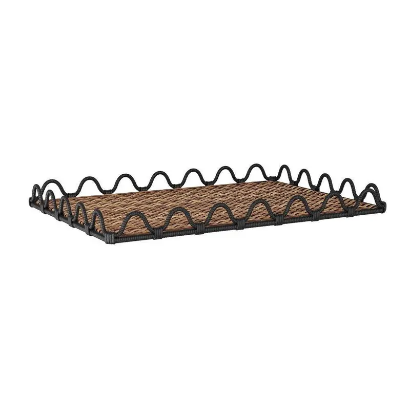 Mar Tray Natural & Black, Rattan