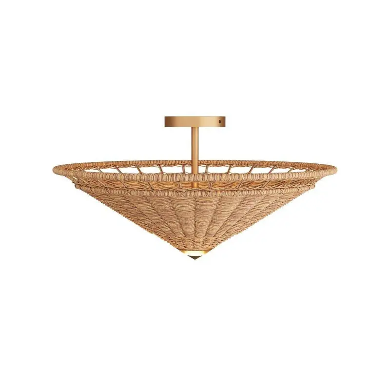 Terrace Flush Mount Natural, Rattan