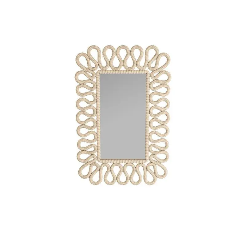 Caracol Mirror Ivory, Cotton Rope