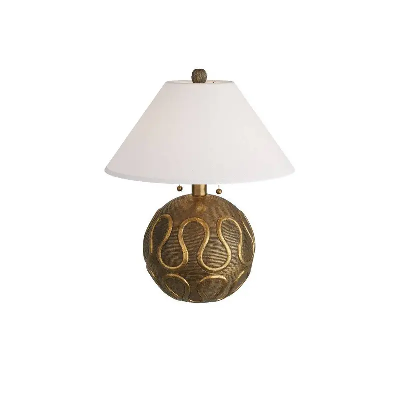 Serpiente Table Lamp Vintage Brass, Cast Aluminum