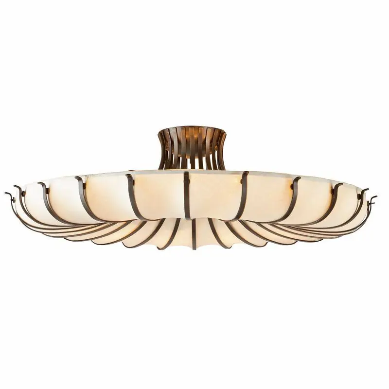 Chambers Ten Light Flush Mount Ivory/English Bronze