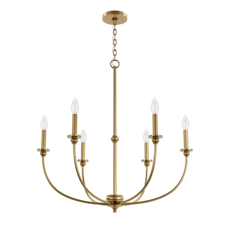 Southcrest Six Light Chandelier Luxe Gold