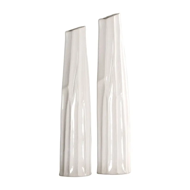 Kenley Vases, S/2 White