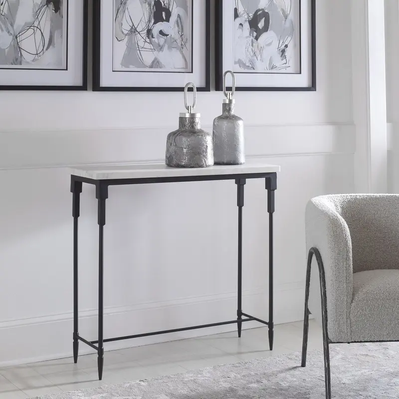 Bourges Console Table Satin Black