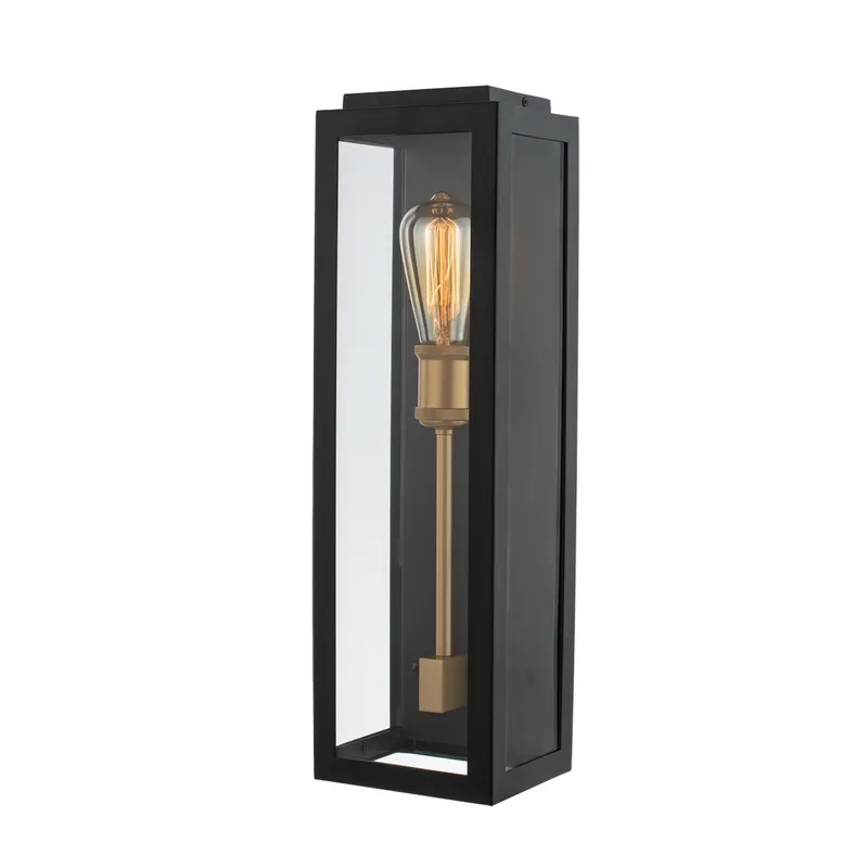 Ashland One Light Wall Sconce Matte Black w Sanded Gold