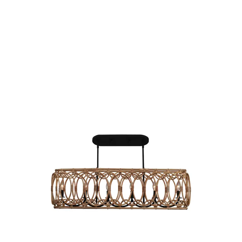 Tablas Six Light Island Pendant Matte Black