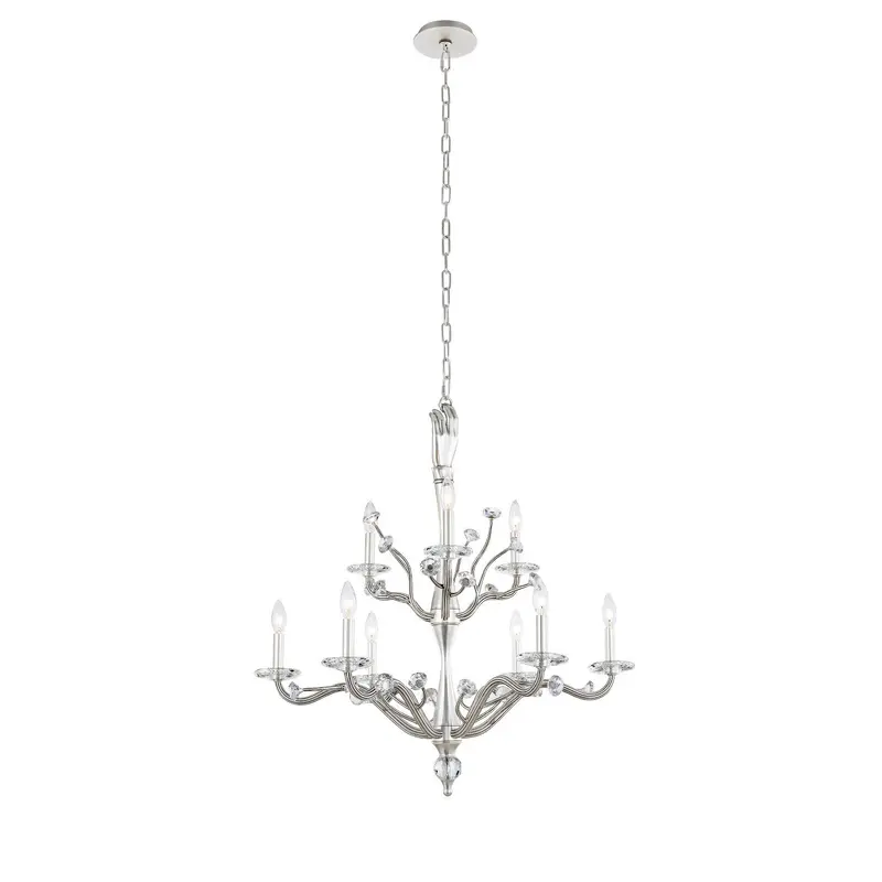 Venus Nine Light Chandelier Pewter