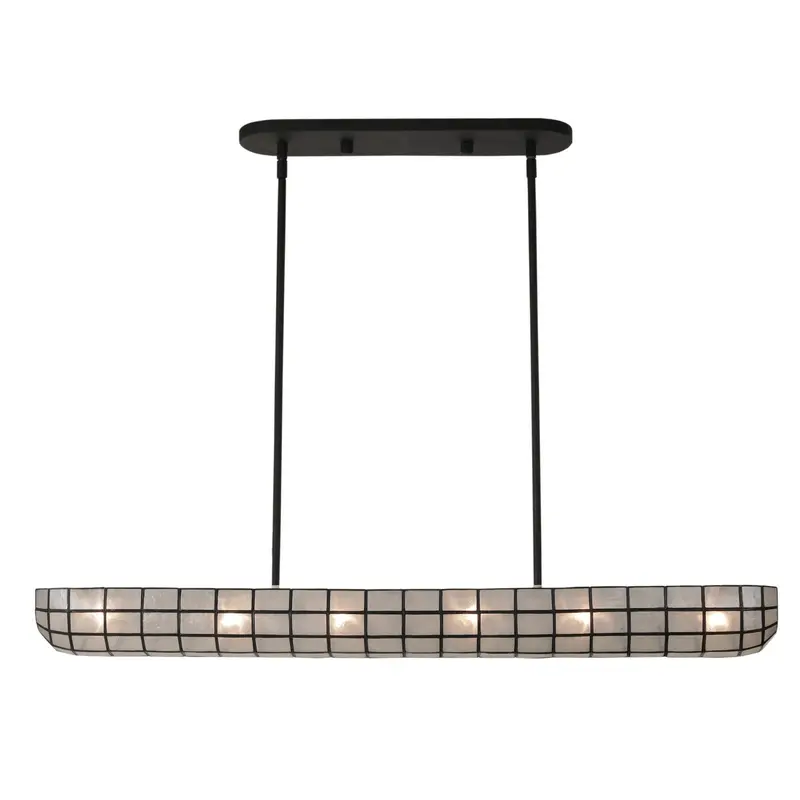 Sanibel Six Light Island Pendant Matte Black