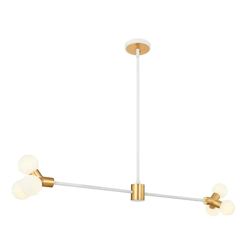 Tres LED Island Pendant White and New Brass