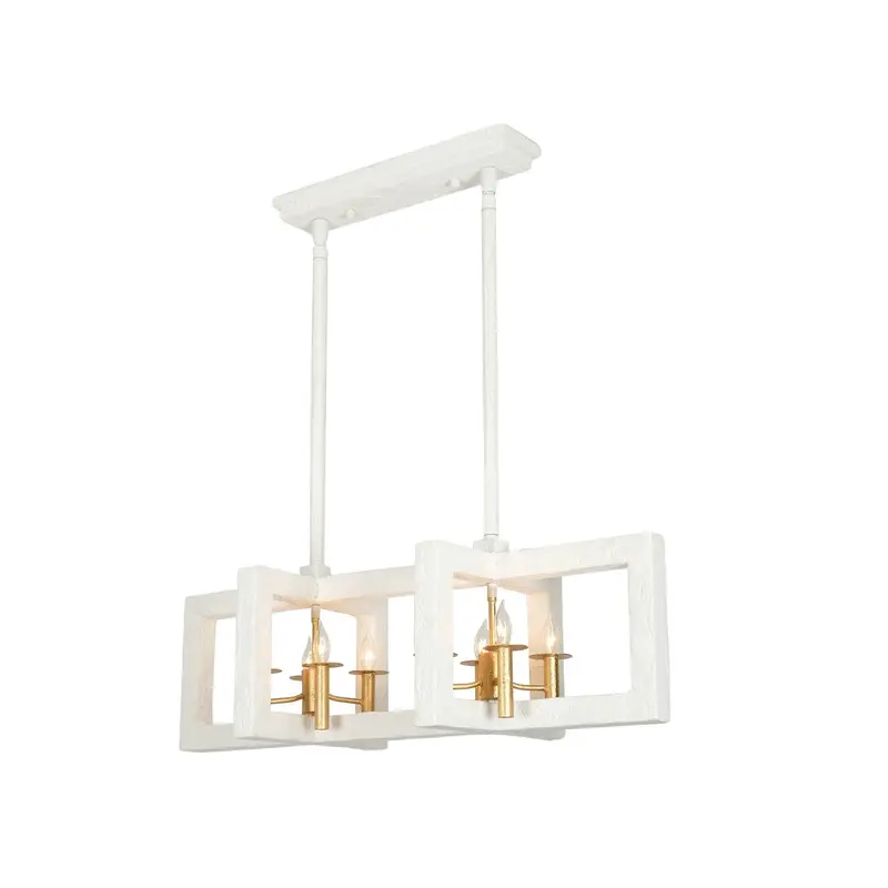 Duo Eight Light Island Pendant Soft Gold and White