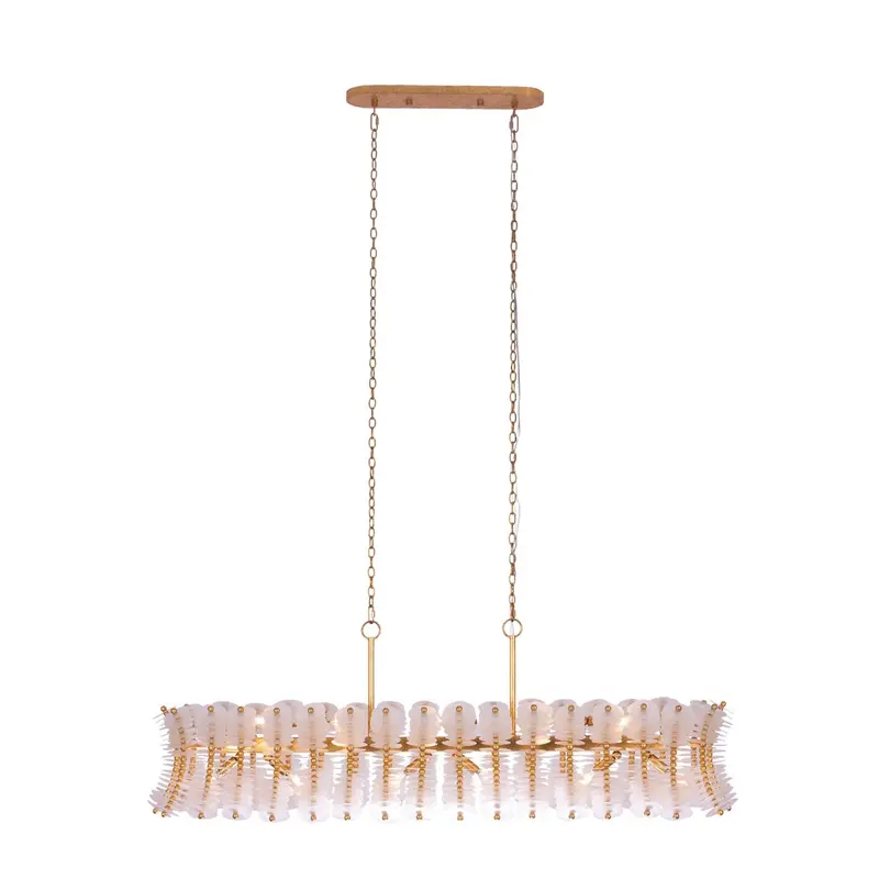 Gossamer 12 Light Island Pendant Oxidized Gold Leaf