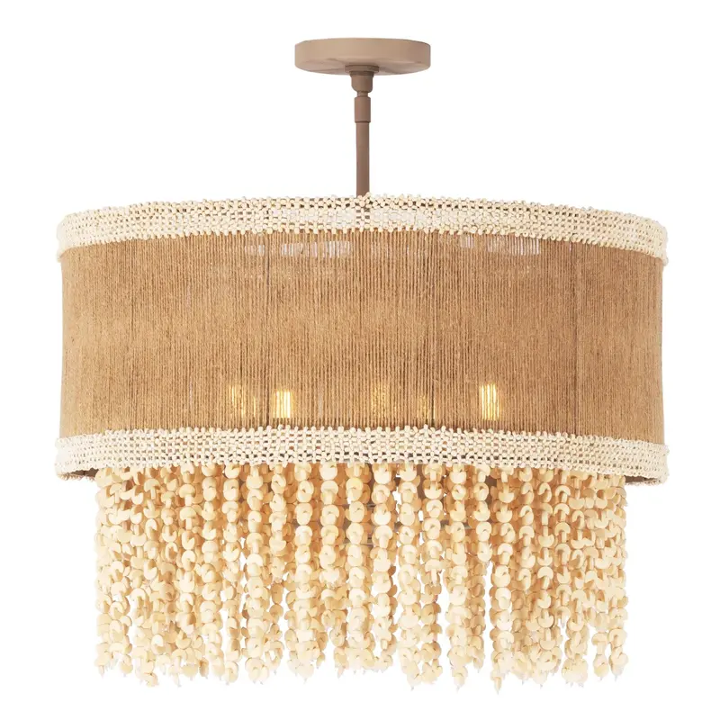 NATURALE Five Light Semi Flush Mount Jute