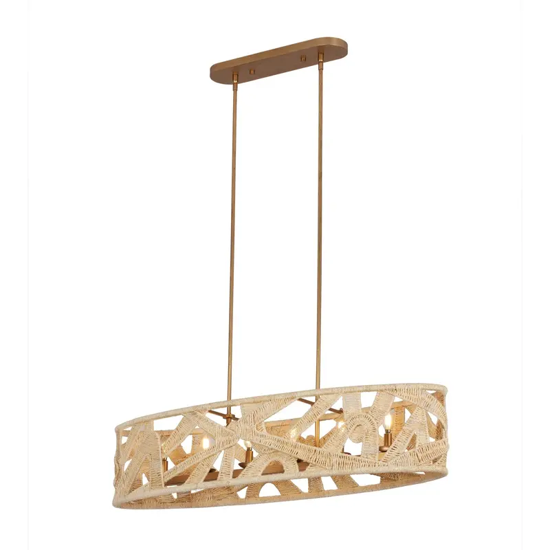 SOGA Six Light Island Pendant Modern Gold And White