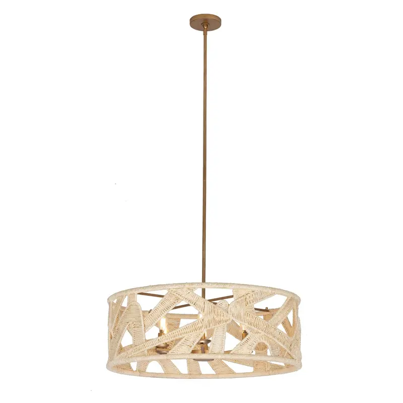 SOGA Six Light Pendant Modern Gold And White