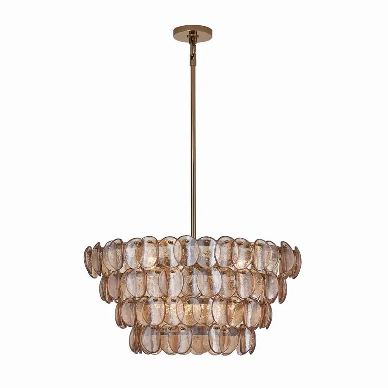 Uroko Eight Light Pendant Polished Winter Brass