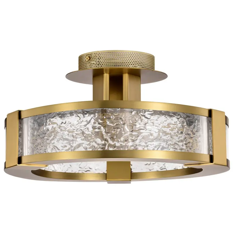 Darrow LED Semi Flush Mount Vintage Brass