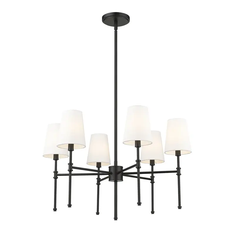Adorra Six Light Chandelier Matte Black