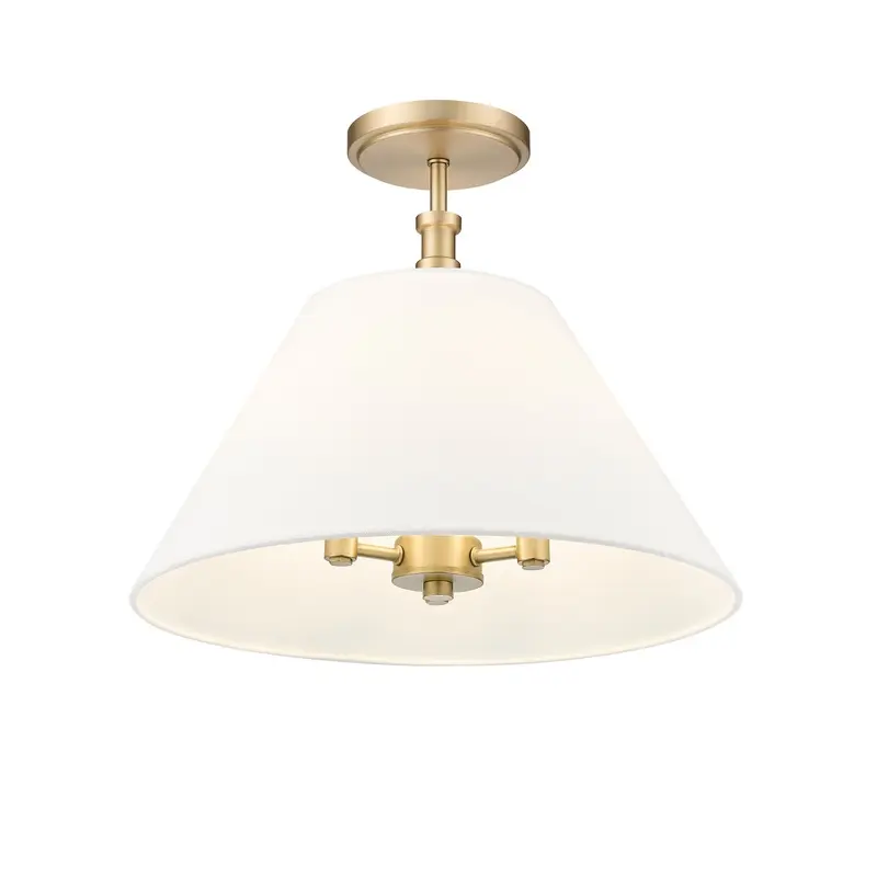 Adorra Three Light Semi-Flush Mount Vintage Brass