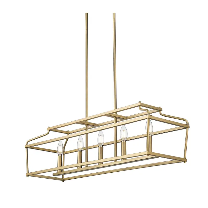 Nellita Five Light Chandelier Vintage Brass