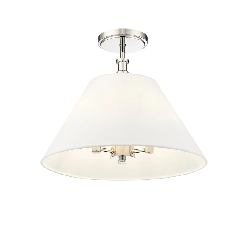 Adorra Three Light Semi-Flush Mount Polished Nickel