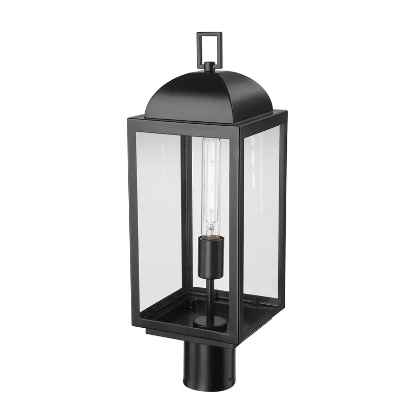Beaufort One Light Outdoor Post Lantern Powder Coated Black