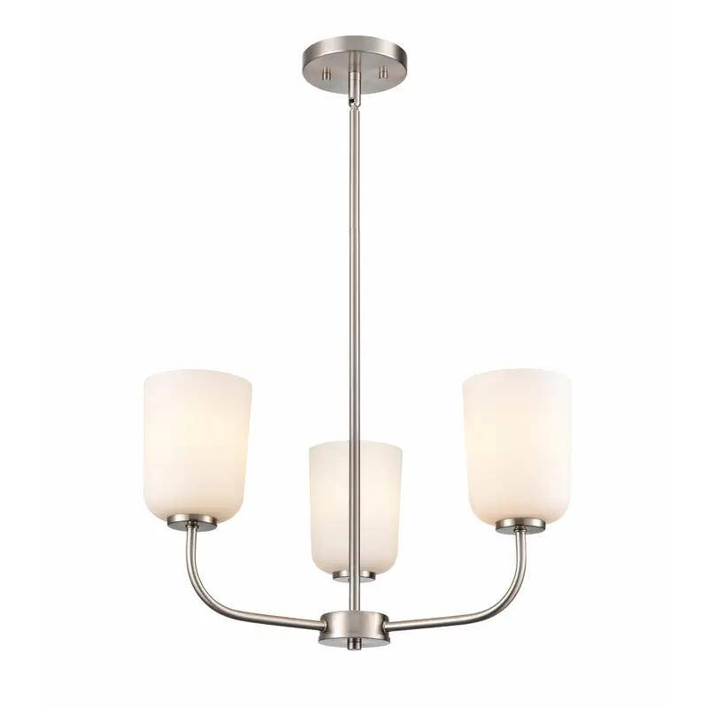 Laphia Three Light Chandelier Brushed Nickel