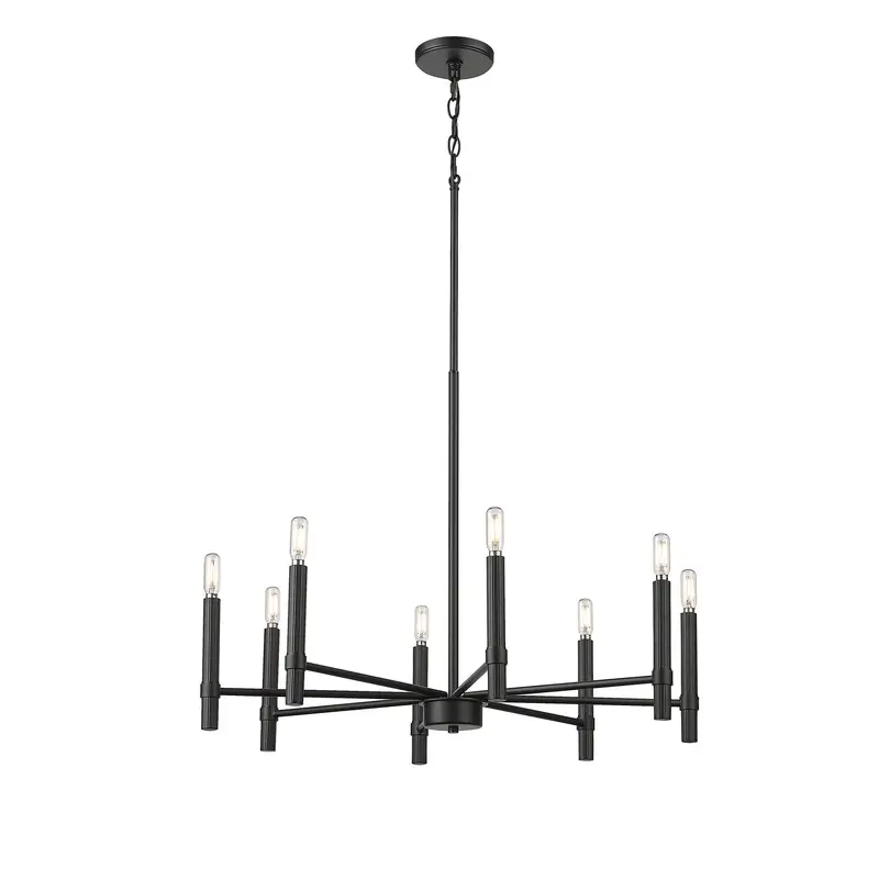 Skyva Eight Light Chandelier Matte Black