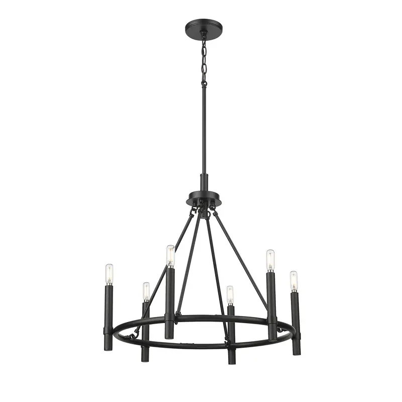 Skyva Six Light Chandelier Matte Black