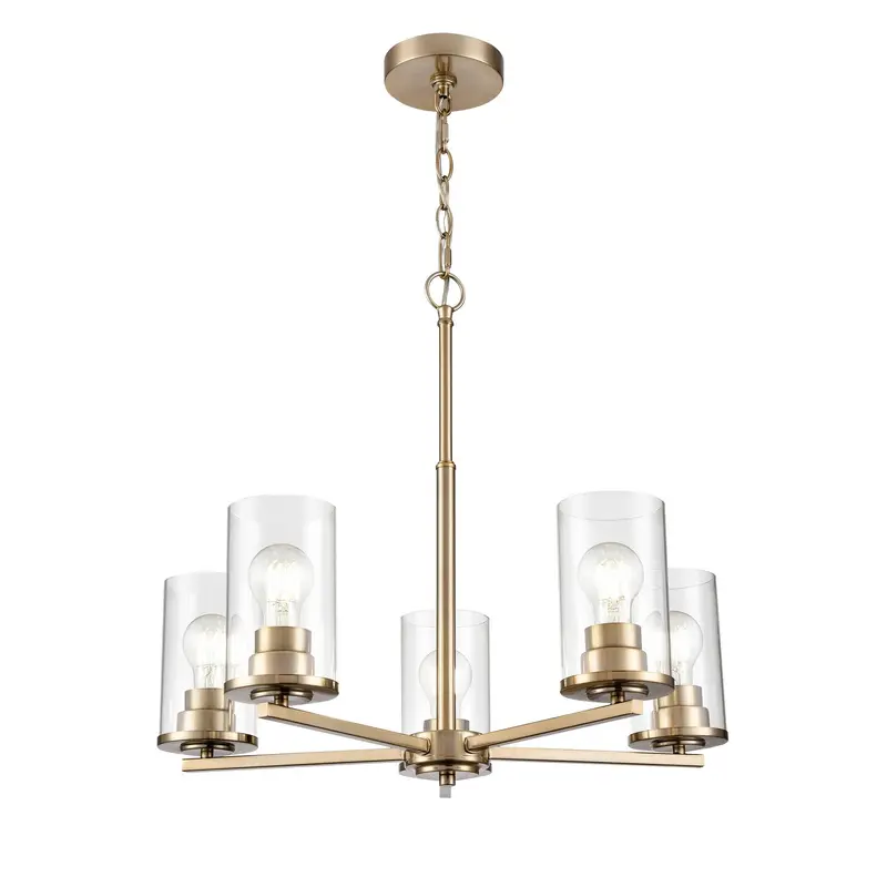 Verlana Five Light Chandelier Modern Gold