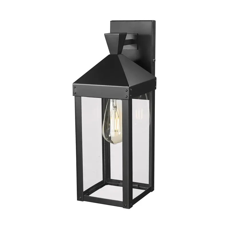 Yates One Light Outdoor Wall Sconce PaintedBlack