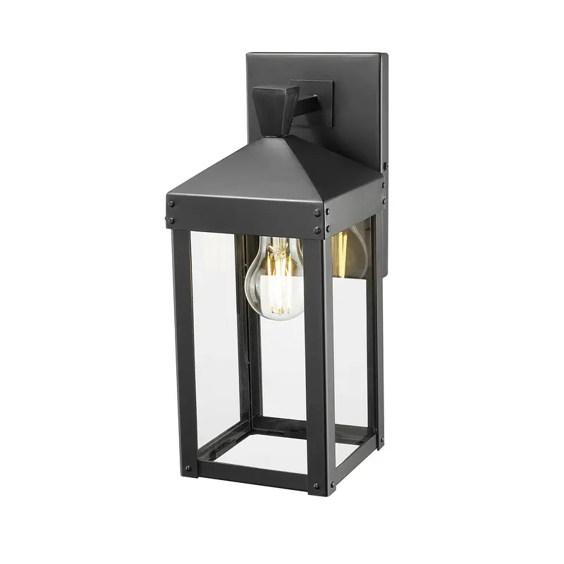 Yates One Light Outdoor Wall Sconce Powder Coated Black