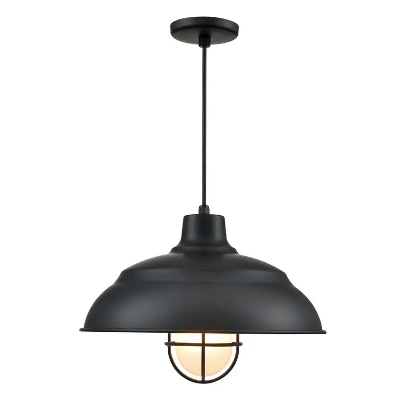 R-Series One Light Warehouse Shade Satin Black