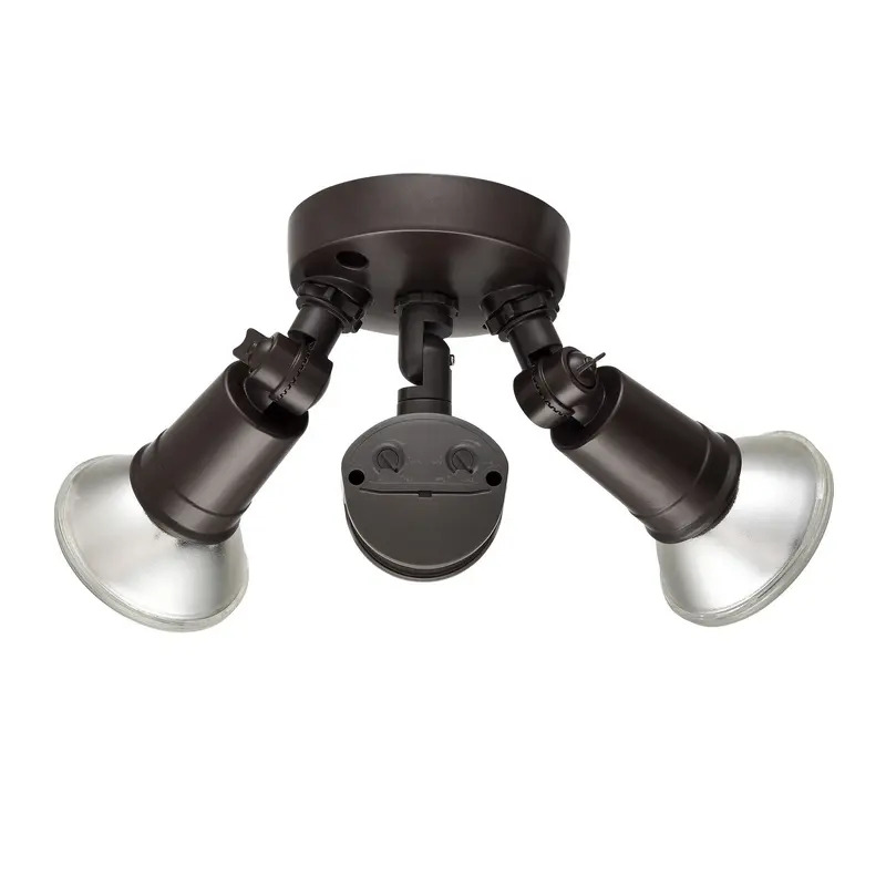 Two Light Outdoor Security Flood Light Powder Coated Bronze