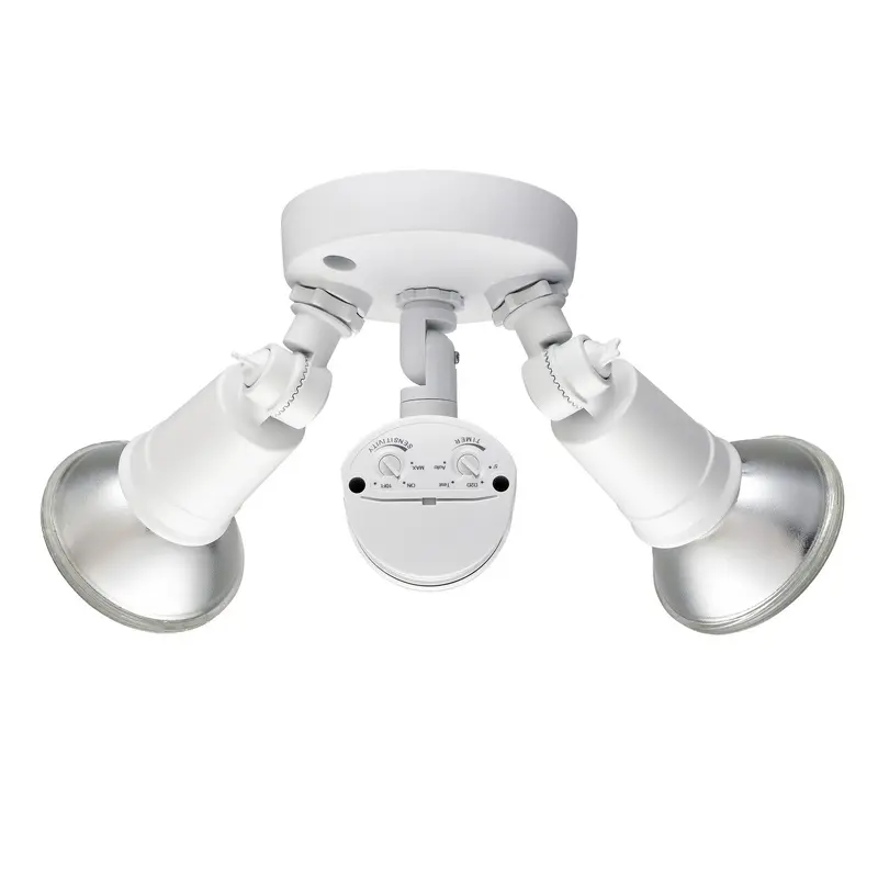 Two Light Outdoor Security Flood Light Powder Coated Matte White