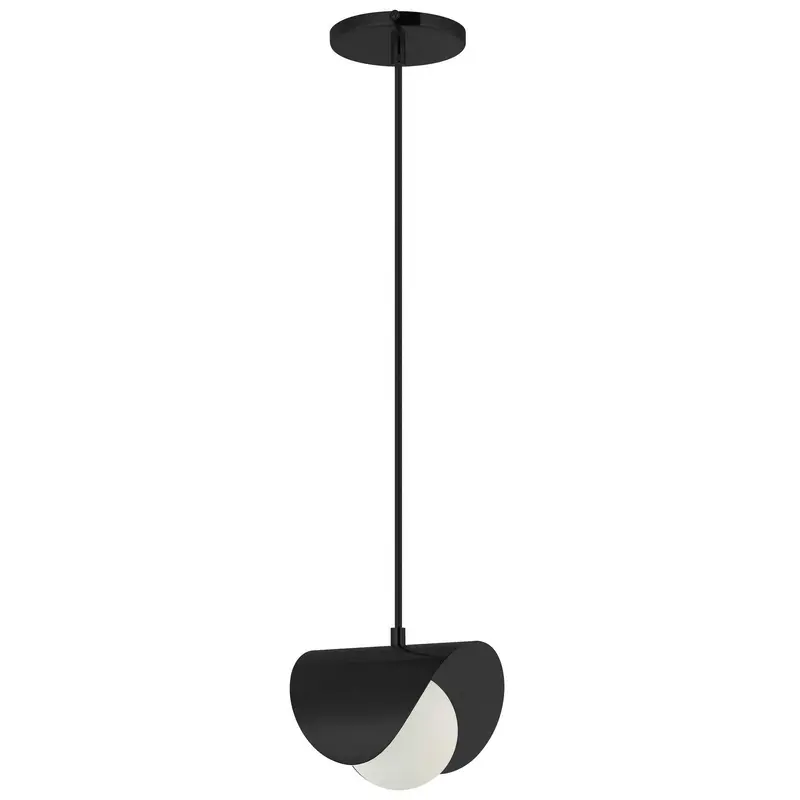 Cresent One Light Pendant Matte Black